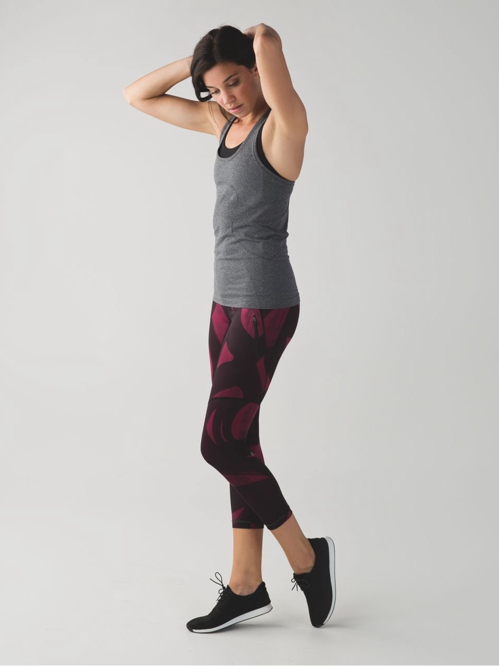 Lululemon All Sport Crop Back Spin Stroke Dashing Purple Black, Size 6